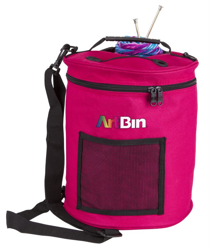 Yarn Drum, Knitting And Crochet Tote Bag - Raspberry