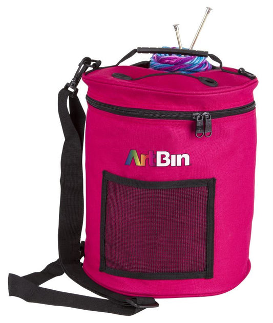 Yarn Drum, Knitting And Crochet Tote Bag - Raspberry